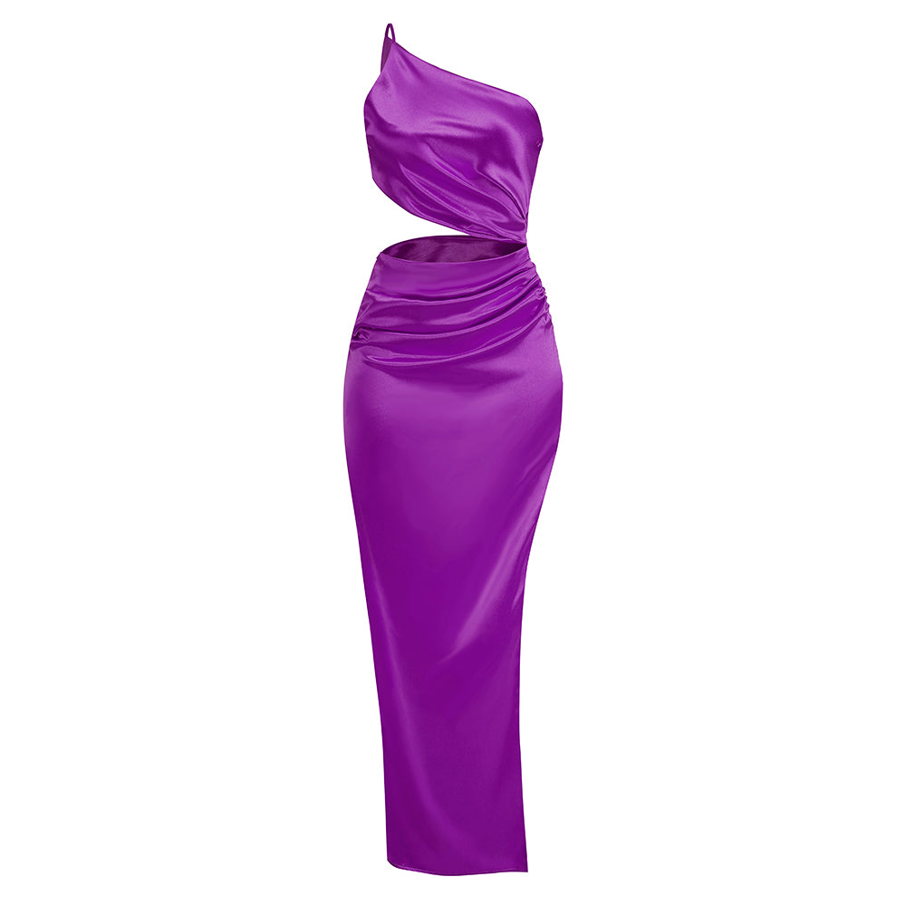 Taylor Purple Satin Dress