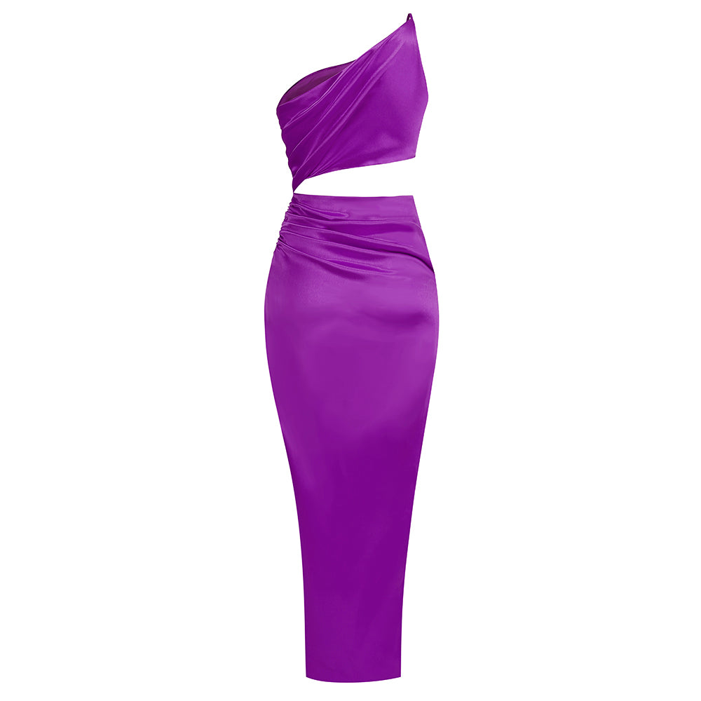 Taylor Purple Satin Dress