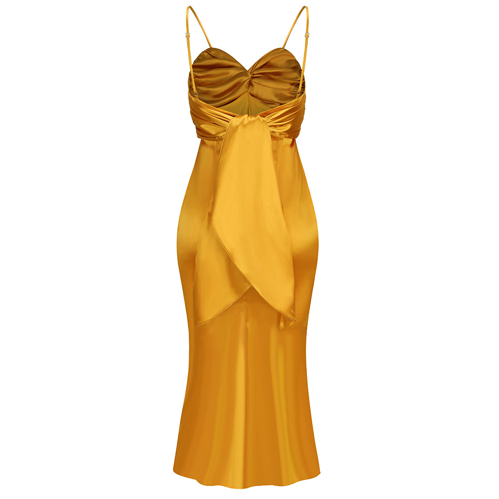 Sunday Gold Satin Dress