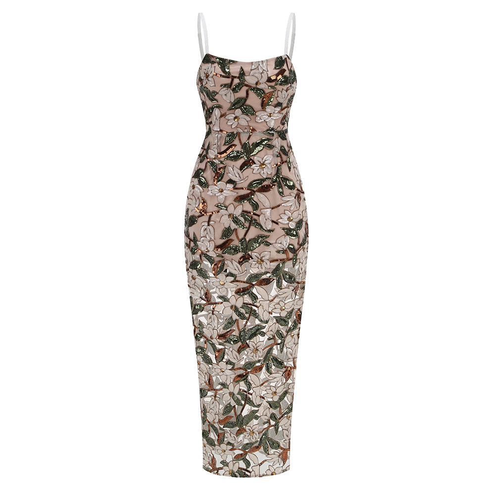 Danny Floral Sequins Dress