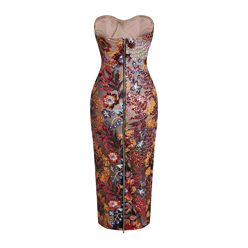 Nadia Floral Sequins Dress