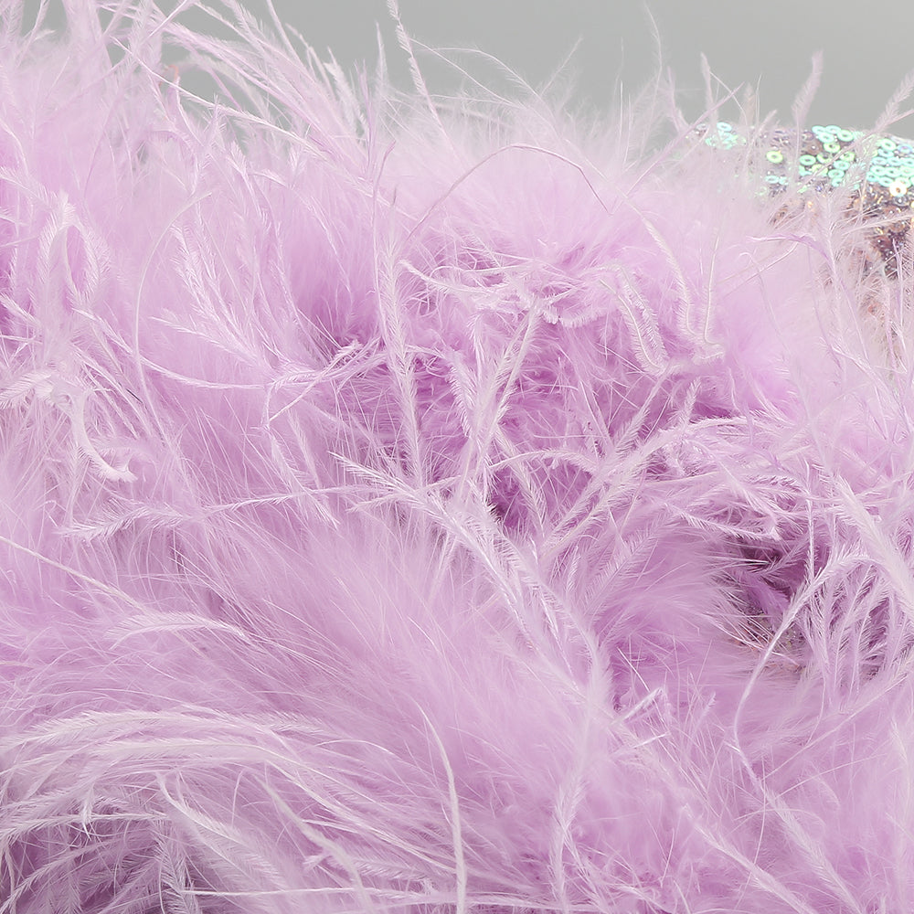 Fancy Purple Feather Sequins Dress