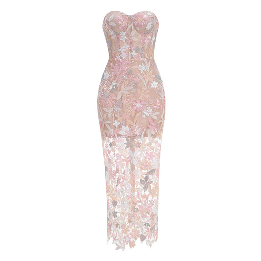 Fiona Pink Sequins Dress