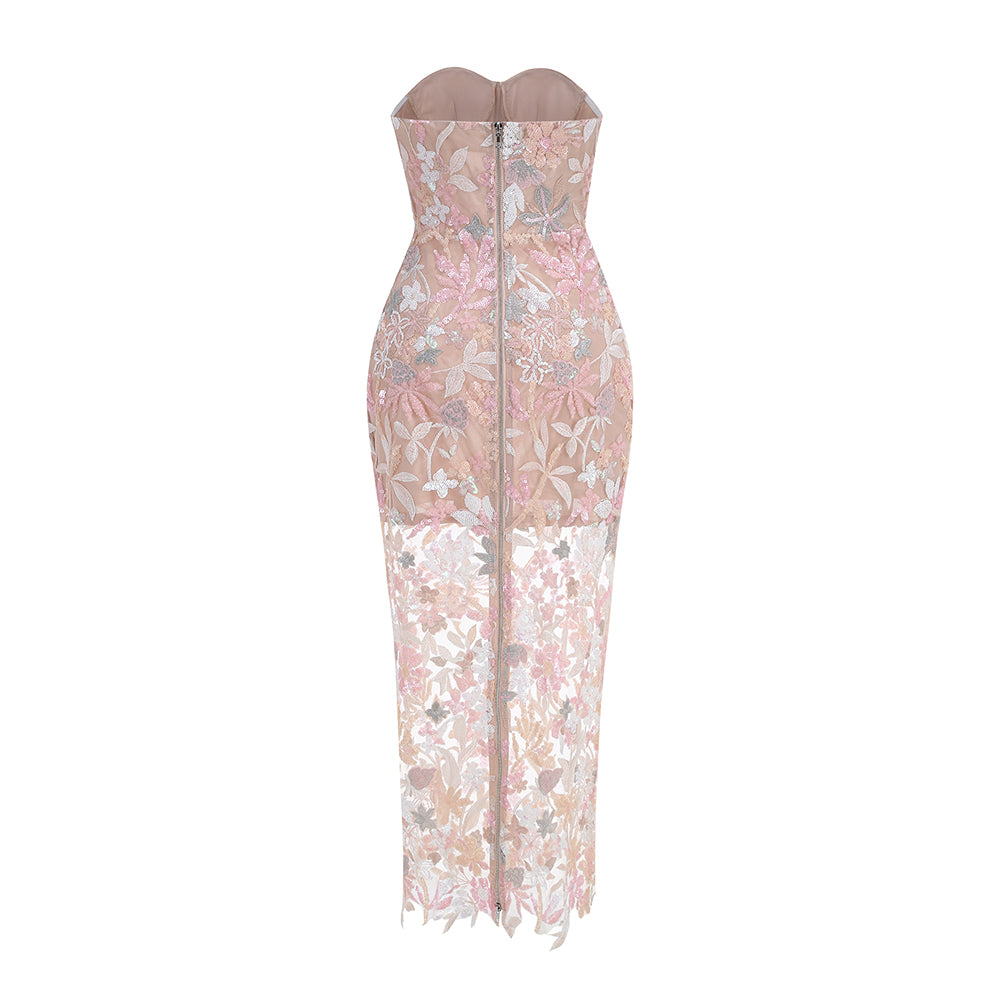 Fiona Pink Sequins Dress