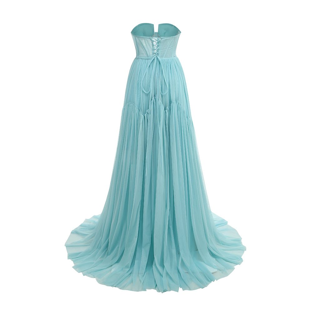 Serena Blue Floral Gown