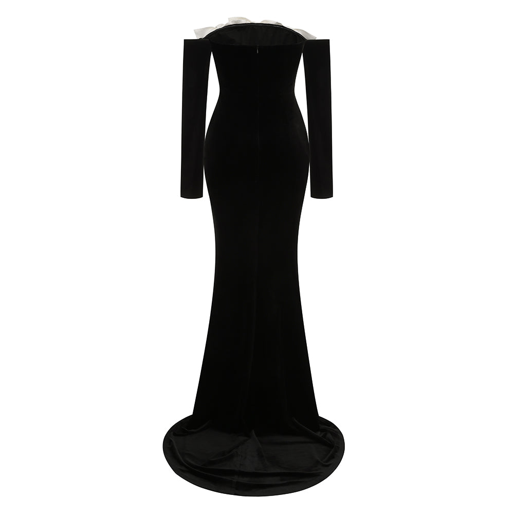 Lily Black & White Velvet Dress